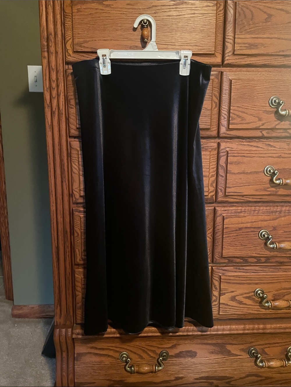 Banana Republic Black Velvet Maxi Skirt